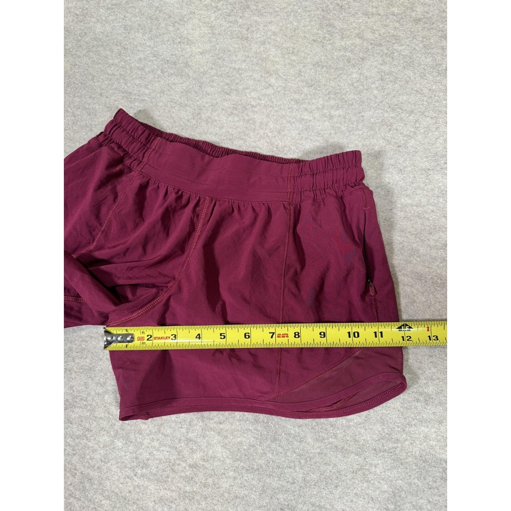 Lululemon Running Shorts Womens 4 Purple Lined Zip Pocket Mesh 3 In Split Hem - Picture 13 of 15